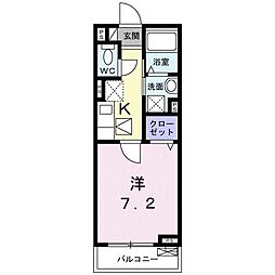 パークヒル岡本 2階1Kの間取り