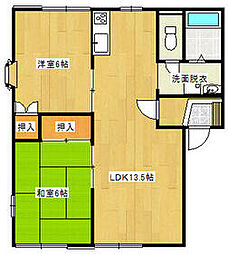 サンモールC館 2LDKの間取図画像