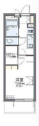 レオパレス殿田 1Kの間取図画像