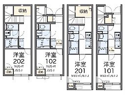 レオネクストロータスハイム 2階1Kの間取り