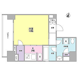 ウィスタリアマンション西新宿 1Kの間取図画像