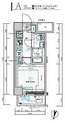 メインステージ横浜東口 1Kの間取図画像