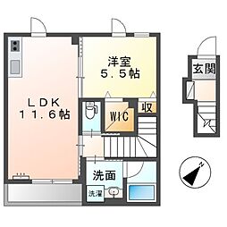 雫VI 2階1LDKの間取り