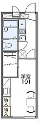 レオパレスレーブ 1Kの間取図画像