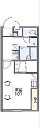レオパレストミーヒルズＣ 2階1Kの間取り