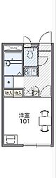 レオパレスホークヒルズ2 1Kの間取図画像