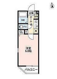 西武新宿線 野方駅 徒歩3分の賃貸マンション 3階1Kの間取り