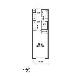 ソラシアレジデンス西馬込 3階1Kの間取り