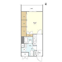 JR山手線 目黒駅 バス5分 自然園下下車 徒歩3分の賃貸マンション 1階1Kの間取り