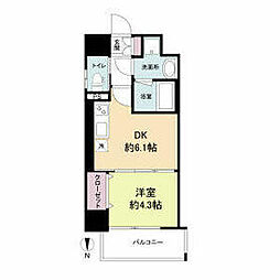 サムティガーデン江坂I 101 1階1DKの間取り