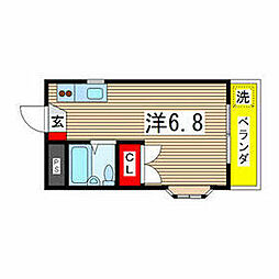 ＮＮハイツ 3階ワンルームの間取り