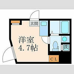 ＥＣＬＵＳＥ　ＴＯＧＯＳＨＩ 3階ワンルームの間取り