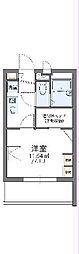 レオパレスシェソワ城南 1Kの間取図画像