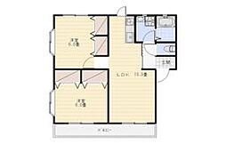 ティエドIIOA 2LDKの間取図画像