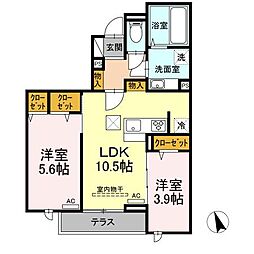 セジュール西台7 1階2LDKの間取り