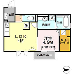 サンライフA 1LDKの間取図画像