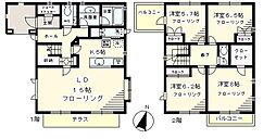 小田急小田原線 千歳船橋駅 徒歩5分の賃貸一戸建て 1階4LDKの間取り