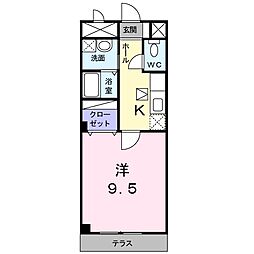 京阪宇治線 観月橋駅 徒歩6分の賃貸アパート 1階1Kの間取り