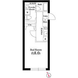 東京メトロ東西線 早稲田駅 徒歩6分の賃貸マンション 3階1Kの間取り