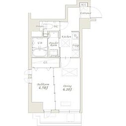 グランカーサ錦糸町　旧スプランディッド錦糸町I 8階1DKの間取り