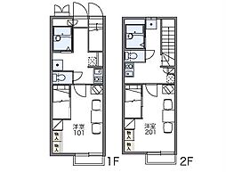 JR両毛線 前橋駅 バス33分 原之郷入口下車 徒歩4分の賃貸アパート 1階1Kの間取り