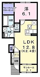 ローズマリー1 1LDKの間取図画像