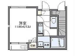 西武新宿線 東伏見駅 徒歩17分の賃貸アパート 1階1Kの間取り
