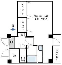 ウッディ高円寺 4階ワンルームの間取り