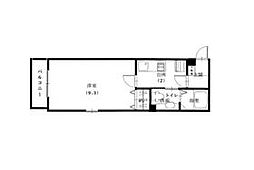 スプリングストーン・Ｍ 4階1Kの間取り