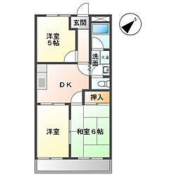 イーストバレー 3DKの間取図画像