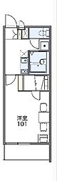 レオパレスライジングサン 1階1Kの間取り