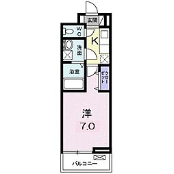 エレガンテ 1Kの間取図画像