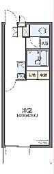 レオネクストOASIS花中 1Kの間取図画像