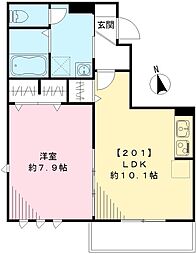 日暮里舎人ライナー 谷在家駅 徒歩9分の賃貸アパート 2階1LDKの間取り