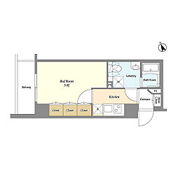 小田急小田原線 代々木八幡駅 徒歩9分の賃貸マンション 4階1Kの間取り
