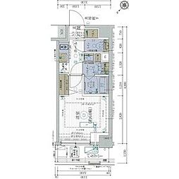 エステムプラザ品川西小山 9階1Kの間取り
