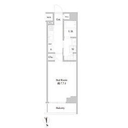 Bシティアパートメントイタバシノース 1Kの間取図画像