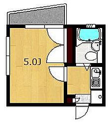 第二誠和ハイツ 1Kの間取図画像