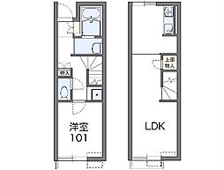 レオネクストル　リヤン 1階1LDKの間取り