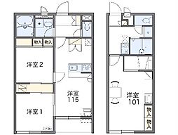 レオパレスK0049 1Kの間取図画像