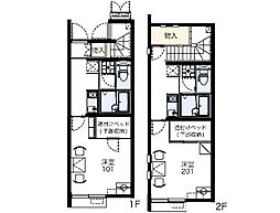 レオネクストグラシューズ 2階1Kの間取り