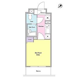 ＮＴＰＲレジデンス大井町 4階1Kの間取り