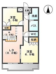 Villageyokoden 2LDKの間取図画像