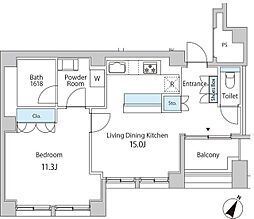 東京メトロ半蔵門線 水天宮前駅 徒歩6分の賃貸マンション 6階1LDKの間取り