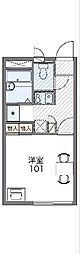 レオパレスグランチャ 1階1Kの間取り