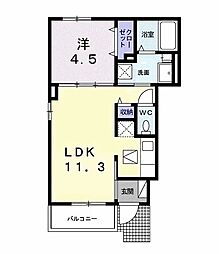 サンリットガーデン 1LDKの間取図画像