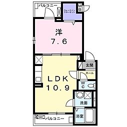 ティーリーフ 1LDKの間取図画像