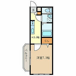 ＣＡＳＡ　ＹＡＭＡＹＡ 2階1Kの間取り