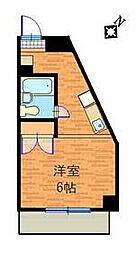 JR南武線 矢野口駅 徒歩4分の賃貸マンション 2階1Kの間取り