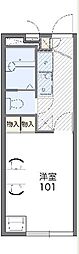 レオパレスｓａｋｕｒａII 1階1Kの間取り